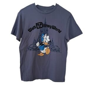 Disney Parks Walt Disney World Souvenir Donald Duck Castle Blue Tee‎ Size XS